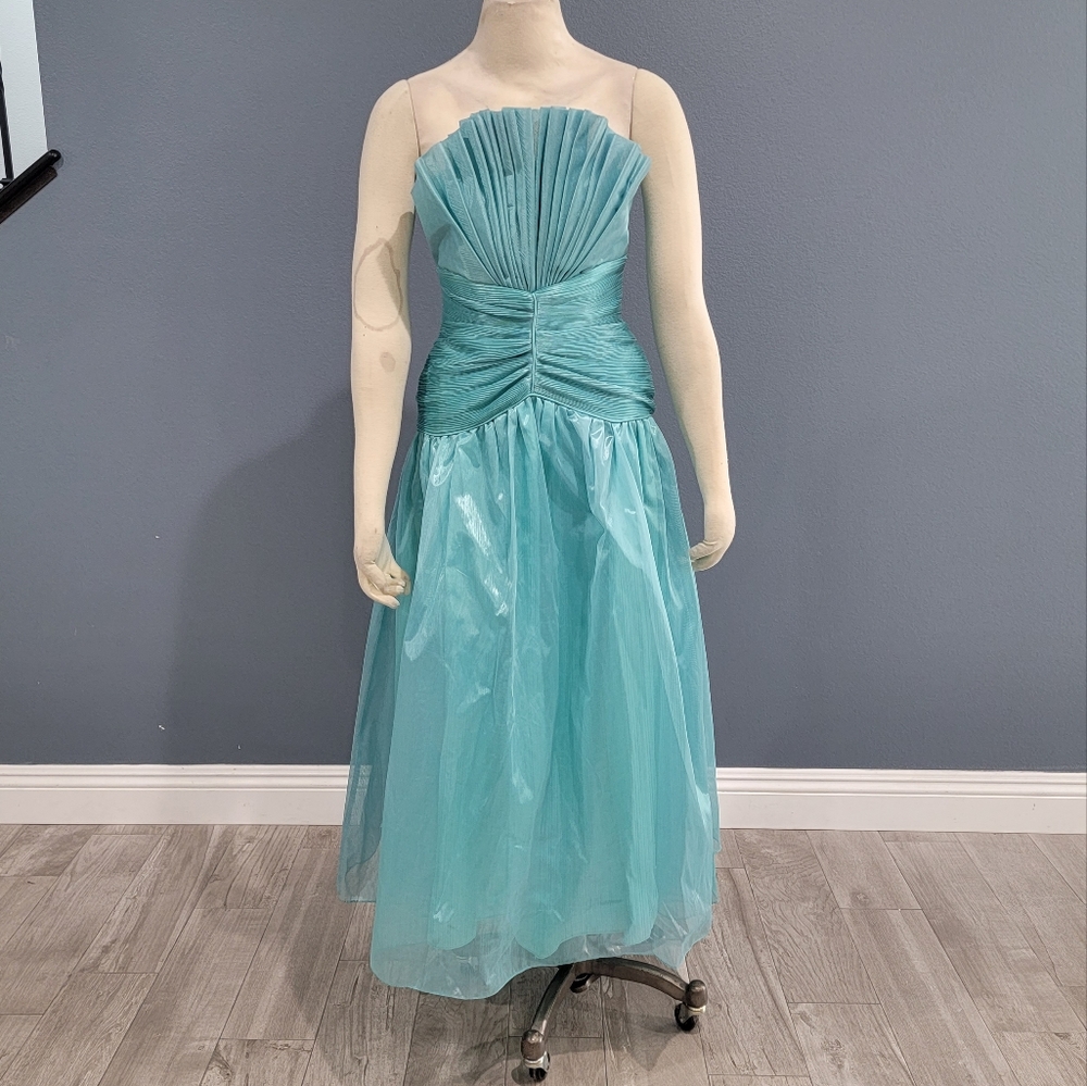 Vtg Lizette Creation strapless dress XS
